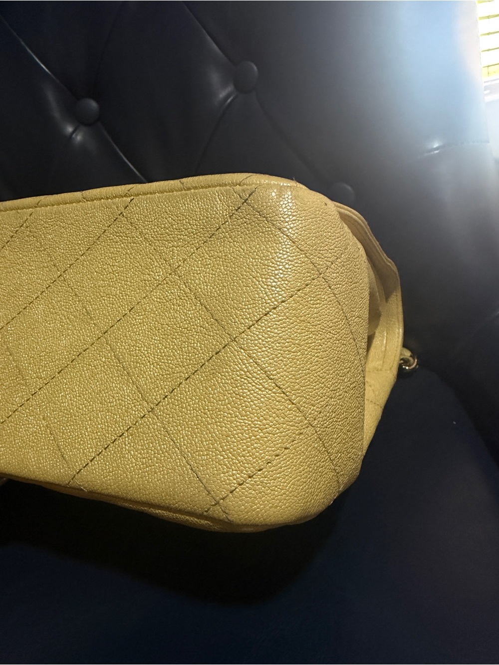 Chanel Yellow Iridescent Quilted Caviar Double Flap Bag - Picture 13 of 15